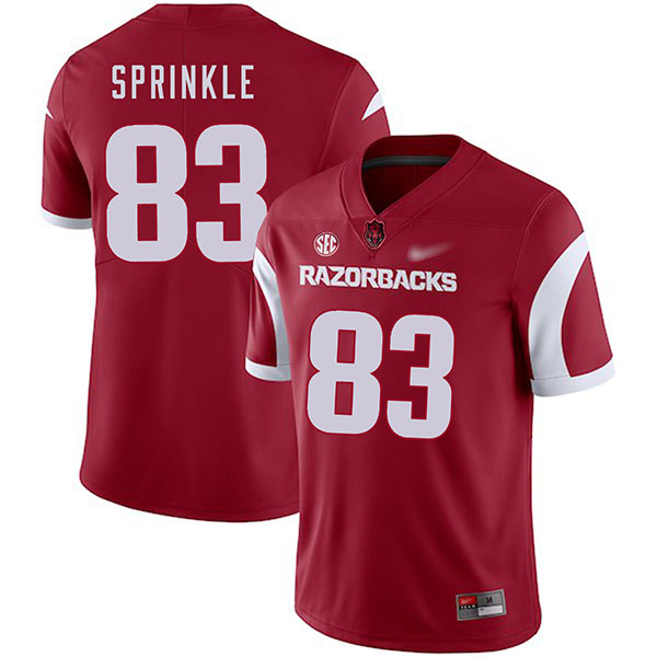 Jeremy Sprinkle Arkansas Razorbacks Men's Jersey - #83 NCAA Cardinal Game Authentic