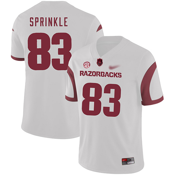 Jeremy Sprinkle Arkansas Razorbacks Men's Jersey - #83 NCAA White Game Authentic