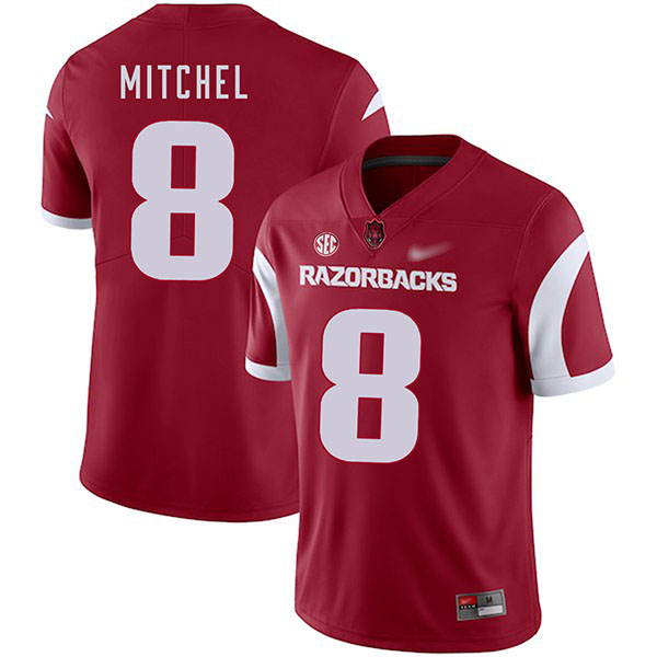 Tevin Mitchel Arkansas Razorbacks Men's Jersey - #8 NCAA Cardinal Game Authentic