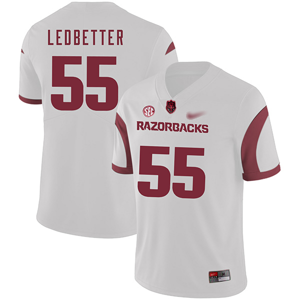 Jeremiah Ledbetter Arkansas Razorbacks Men's Jersey - #55 NCAA White Game Authentic