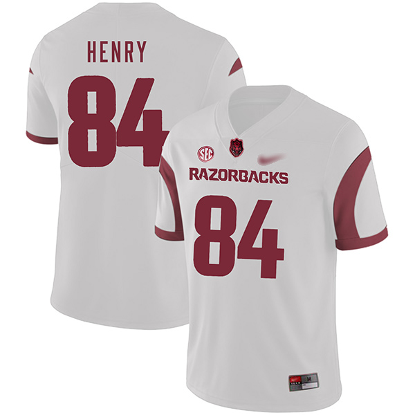 Hunter Henry Arkansas Razorbacks Men's Jersey - #84 NCAA White Game Authentic