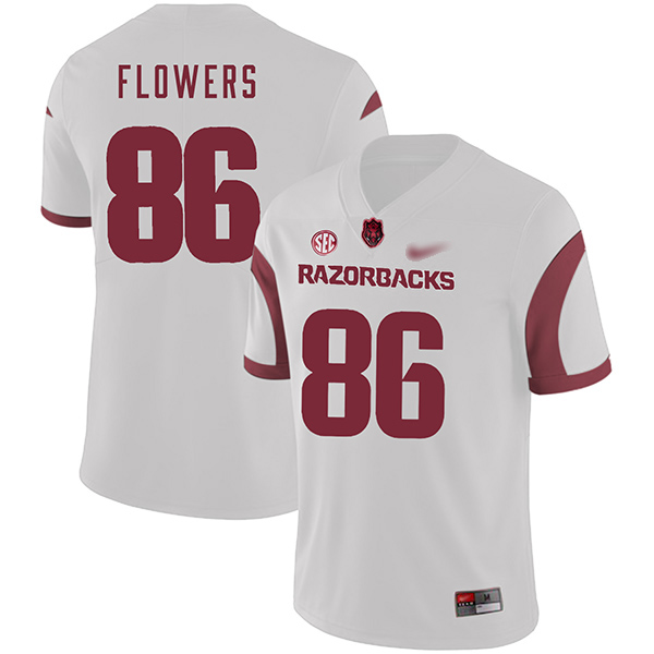 Trey Flowers Arkansas Razorbacks Men's Jersey - #86 NCAA White Game Authentic
