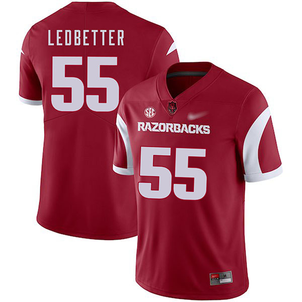 Jeremiah Ledbetter Arkansas Razorbacks Men's Jersey - #55 NCAA Cardinal Game Authentic