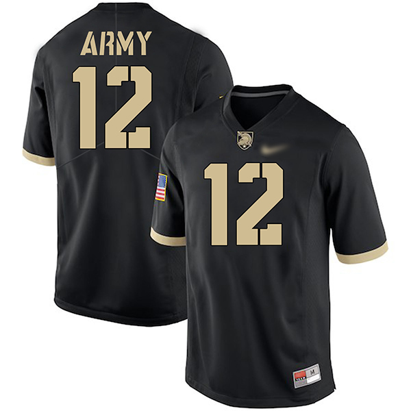 ARMY Army Black Knights Men's Jersey - #12 NCAA Black Game Authentic