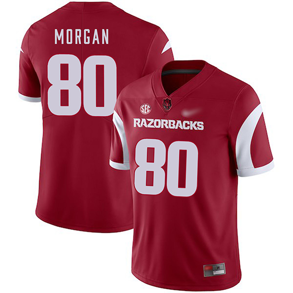 Drew Morgan Arkansas Razorbacks Men's Jersey - #80 NCAA Red Game Authentic