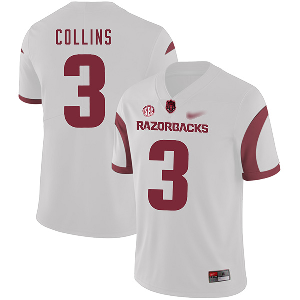Alex Collins Arkansas Razorbacks Men's Jersey - #3 NCAA White Game
