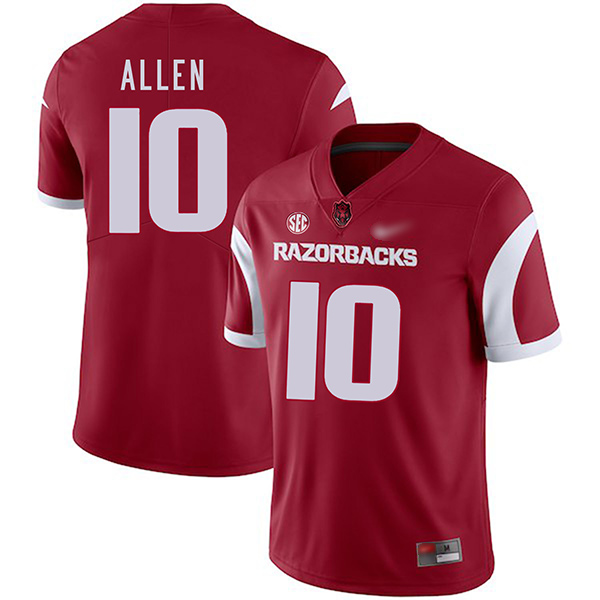 Brandon Allen Arkansas Razorbacks Men's Jersey - #10 NCAA Red Game Authentic