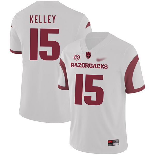 Cole Kelley Arkansas Razorbacks Men's Jersey - #15 NCAA White Game Authentic