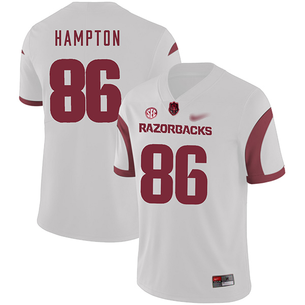 Dan Hampton Arkansas Razorbacks Men's Jersey - #86 NCAA White Game Authentic