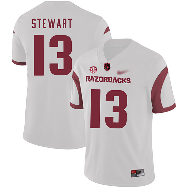 Deon Stewart Arkansas Razorbacks Men's Jersey - #13 NCAA White Game Authentic