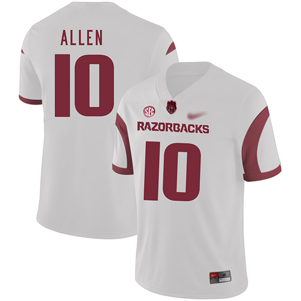 Brandon Allen Arkansas Razorbacks Men's Jersey - #10 NCAA White Game Authentic