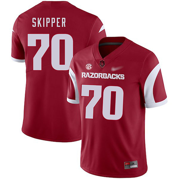 Dan Skipper Arkansas Razorbacks Men's Jersey - #70 NCAA Cardinal Game Authentic