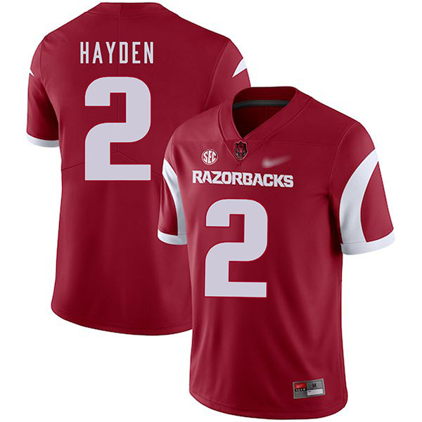 Chase Hayden Arkansas Razorbacks Men's Jersey - #2 NCAA Cardinal Game Authentic
