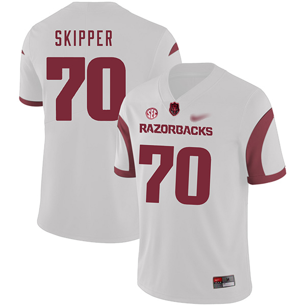 Dan Skipper Arkansas Razorbacks Men's Jersey - #70 NCAA White Game Authentic