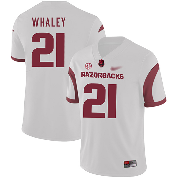 Devwah Whaley Arkansas Razorbacks Men's Jersey - #21 NCAA White Game Authentic
