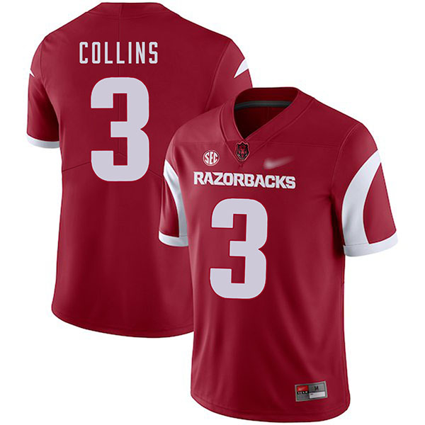 Alex Collins Arkansas Razorbacks Men's Jersey - #3 NCAA Cardinal Game Authentic