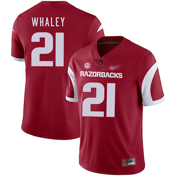 Devwah Whaley Arkansas Razorbacks Men's Jersey - #21 NCAA Red Game Authentic