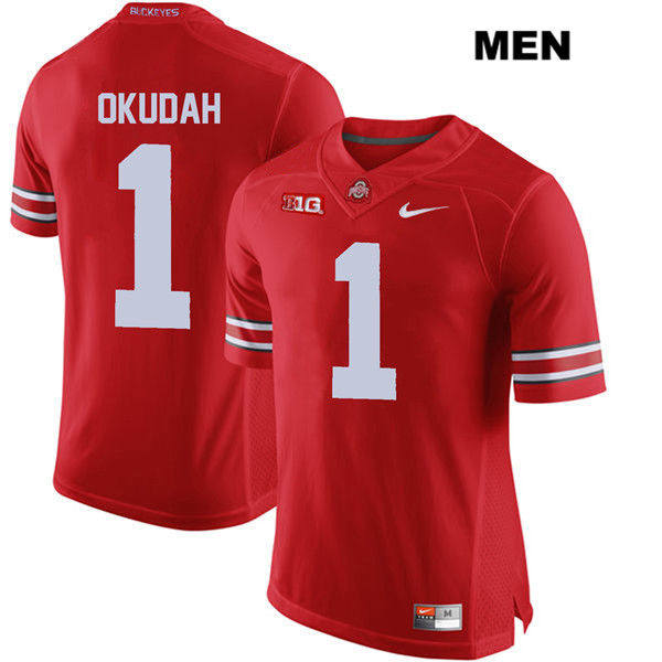 Men's Ohio State Buckeyes #1 Jeff Okudah Nike Red Football Jersey