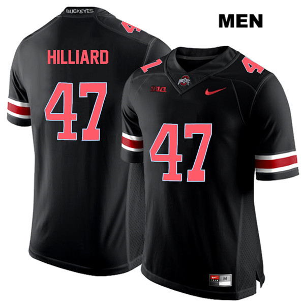 Men's Ohio State Buckeyes #47 Justin Hilliard  Nike Blackout Football Jersey