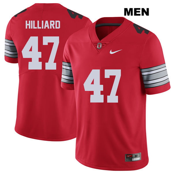 Men's Ohio State Buckeyes #47 Justin Hilliard Nike Red Throwback Football Jersey