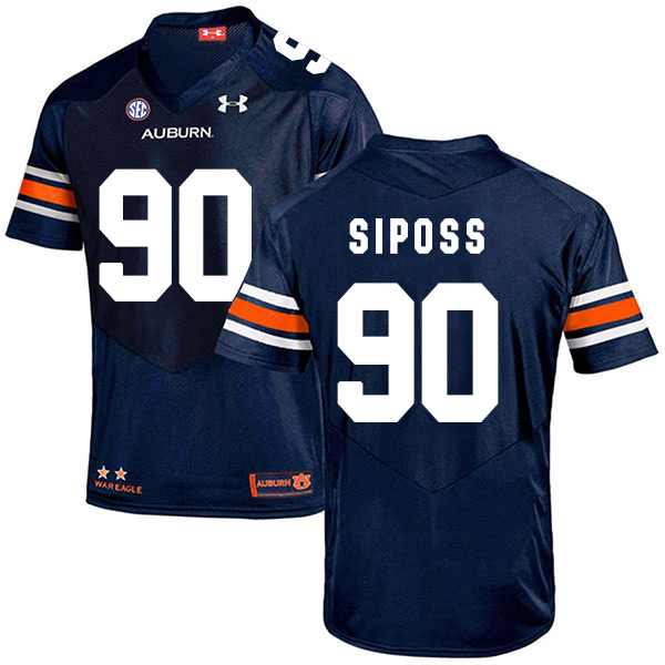 Arryn Siposs Auburn Tigers Men's Jersey - #90 NCAA Navy Blue Stitched Authentic
