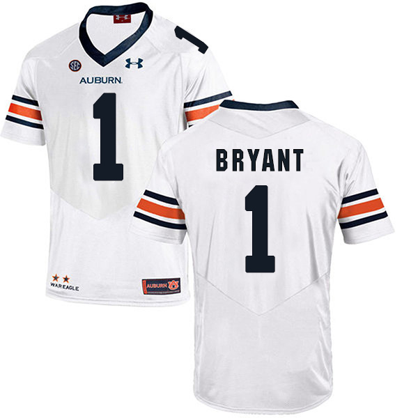 Big Kat Bryant Auburn Tigers Men's Jersey - #1 NCAA White Stitched Authentic