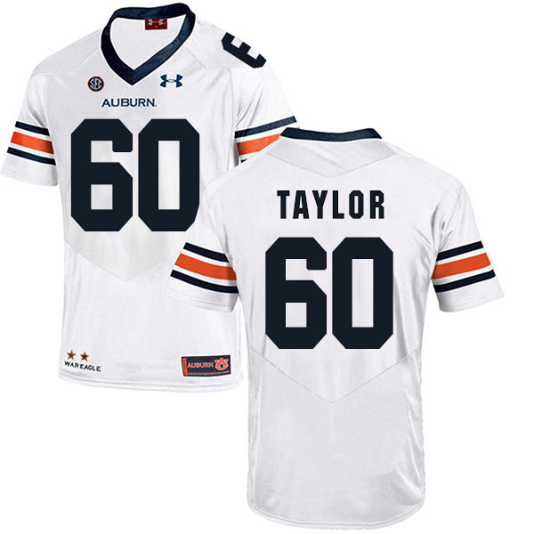 Bill Taylor Auburn Tigers Men's Jersey - #60 NCAA White Stitched Authentic