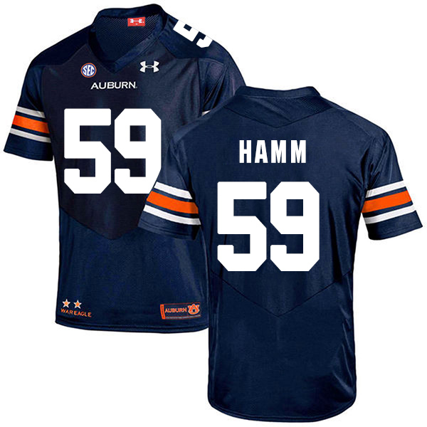 Brodarious Hamm Auburn Tigers Men's Jersey - #59 NCAA Navy Blue Stitched Authentic