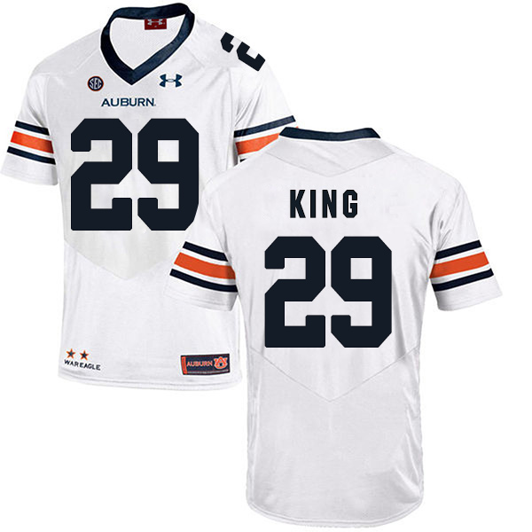 Brandon King Auburn Tigers Men's Jersey - #29 NCAA White Stitched Authentic