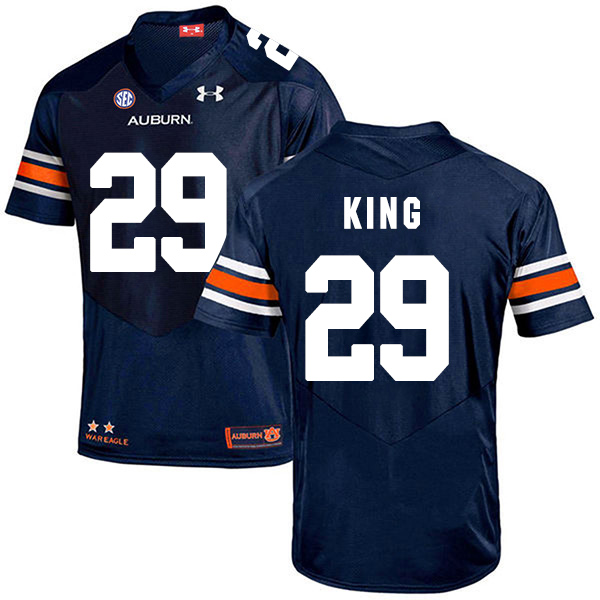 Brandon King Auburn Tigers Men's Jersey - #29 NCAA Navy Blue Stitched Authentic