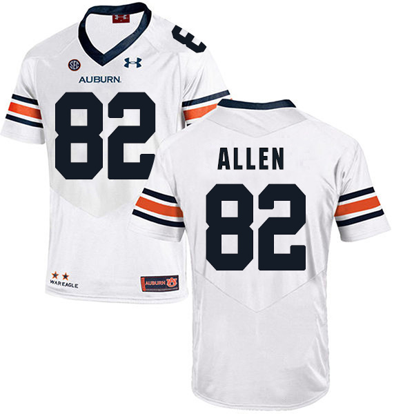 Chad Allen Auburn Tigers Men's Jersey - #82 NCAA White Stitched Authentic