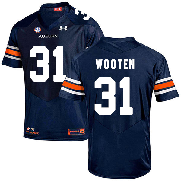 Chandler Wooten Auburn Tigers Men's Jersey - #31 NCAA Navy Blue Stitched Authentic