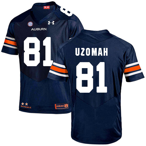 C.J. Uzomah Auburn Tigers Men's Jersey - #81 NCAA Navy Blue Stitched Authentic