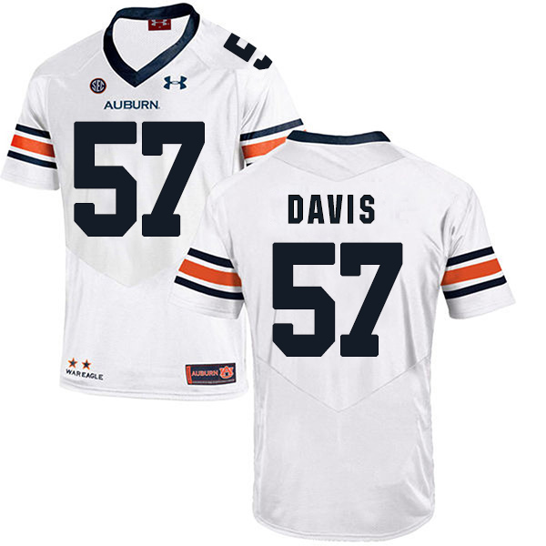 Deshaun Davis Auburn Tigers Men's Jersey - #57 NCAA White Stitched Authentic