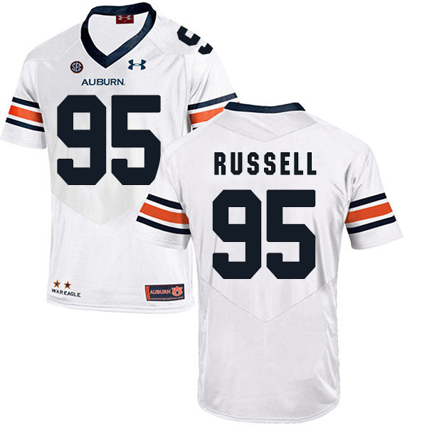 Dontavius Russell Auburn Tigers Men's Jersey - #95 NCAA White Stitched Authentic