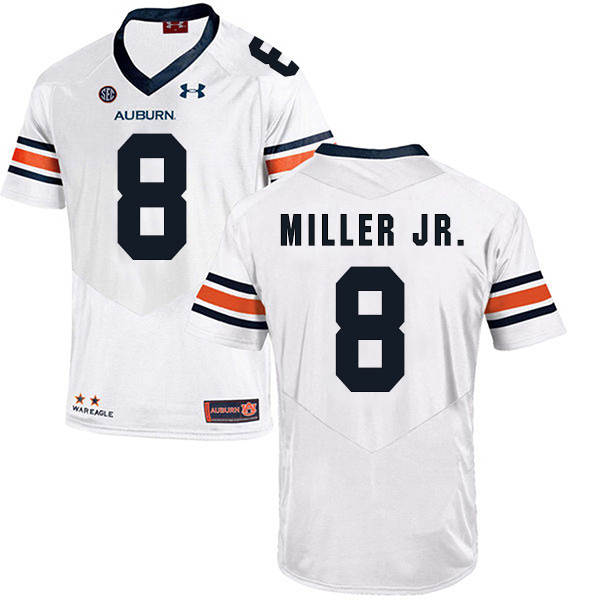 Coynis Miller Jr. Auburn Tigers Men's Jersey - #8 NCAA White Stitched Authentic