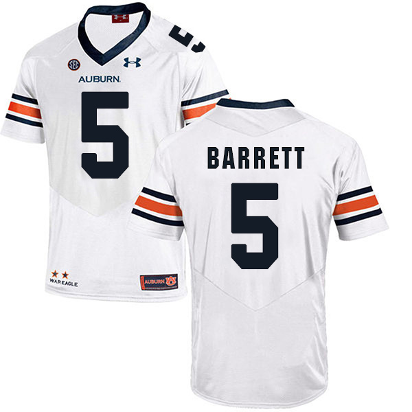 Devan Barrett Auburn Tigers Men's Jersey - #5 NCAA White Stitched Authentic