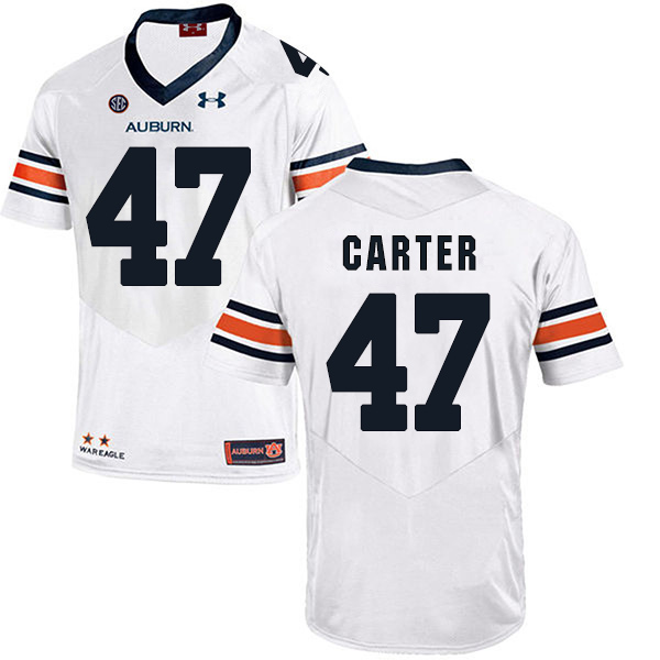 Craig Carter Auburn Tigers Men's Jersey - #47 NCAA White Stitched Authentic