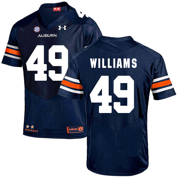 Darrell Williams Auburn Tigers Men's Jersey - #49 NCAA Navy Blue Stitched Authentic