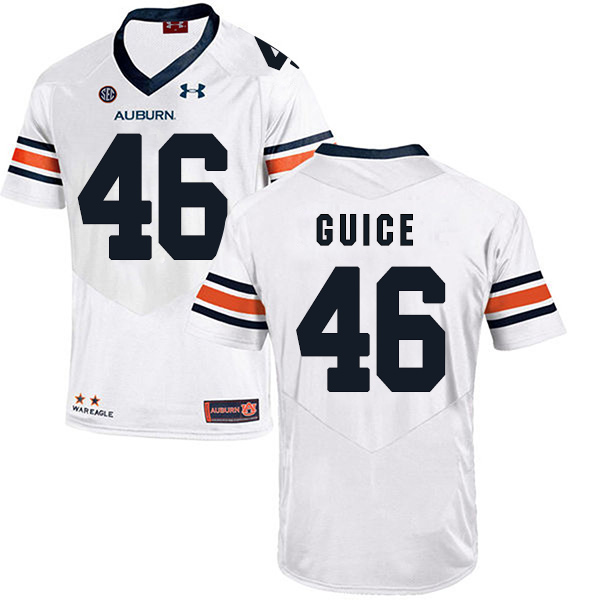 Devin Guice Auburn Tigers Men's Jersey - #46 NCAA White Stitched Authentic