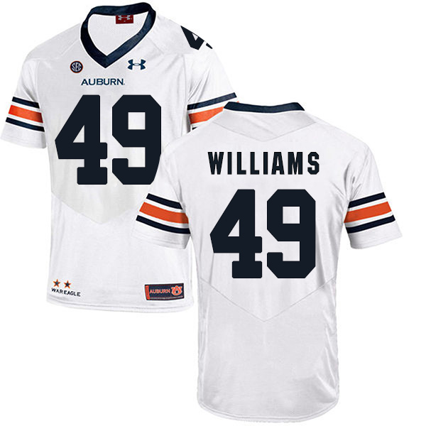 Darrell Williams Auburn Tigers Men's Jersey - #49 NCAA White Stitched Authentic