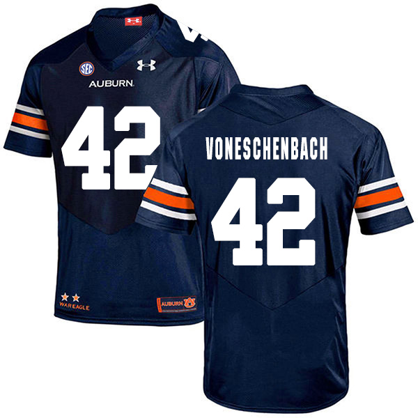 Jacob vonEschenbach Auburn Tigers Men's Jersey - #42 NCAA Navy Blue Stitched Authentic