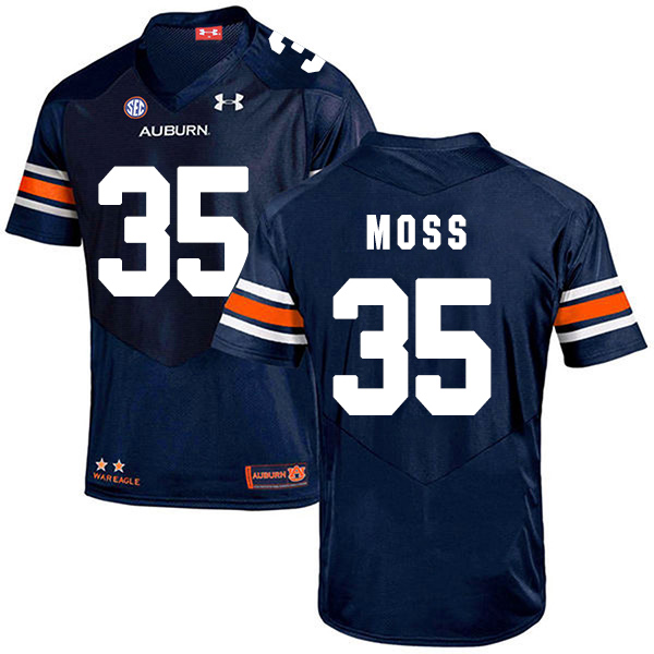 James Moss Auburn Tigers Men's Jersey - #35 NCAA Navy Blue Stitched Authentic