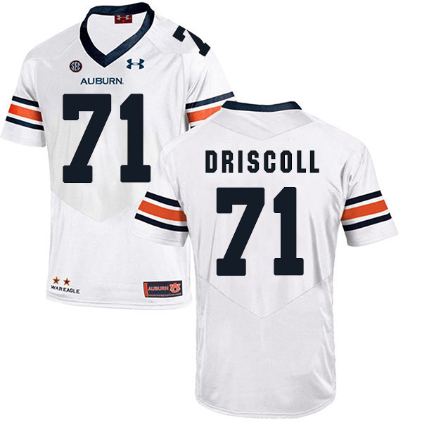 Jack Driscoll Auburn Tigers Men's Jersey - #71 NCAA White Stitched Authentic