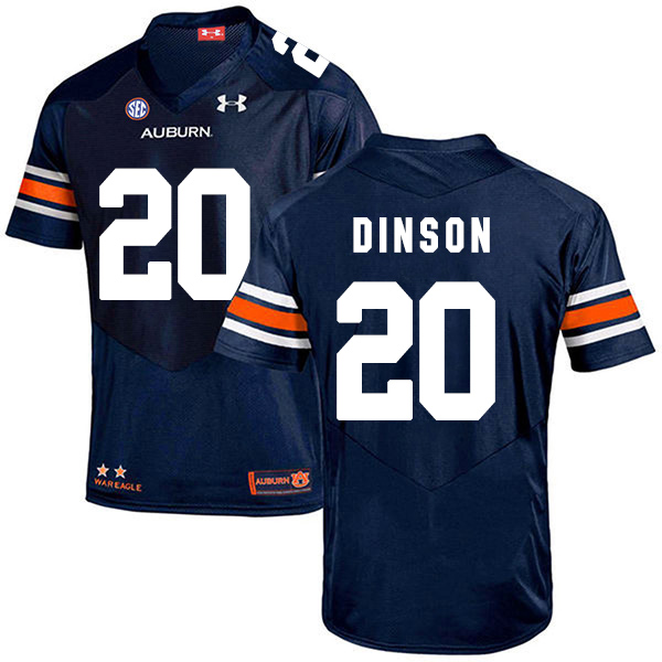 Jeremiah Dinson Auburn Tigers Men's Jersey - #20 NCAA Navy Blue Stitched Authentic