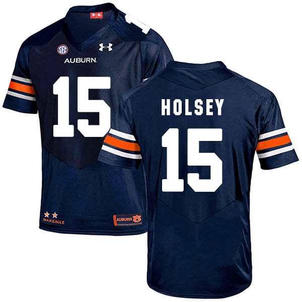 Joshua Holsey Auburn Tigers Men's Jersey - #15 NCAA Navy Blue Stitched Authentic