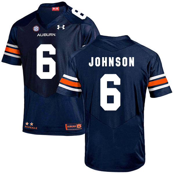 Jeremy Johnson Auburn Tigers Men's Jersey - #6 NCAA Navy Blue Stitched Authentic