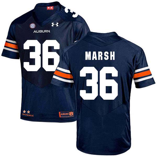 Josh Marsh Auburn Tigers Men's Jersey - #36 NCAA Navy Blue Stitched Authentic