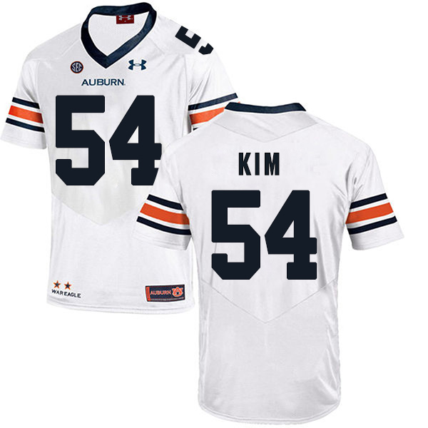 Kaleb Kim Auburn Tigers Men's Jersey - #54 NCAA White Stitched Authentic