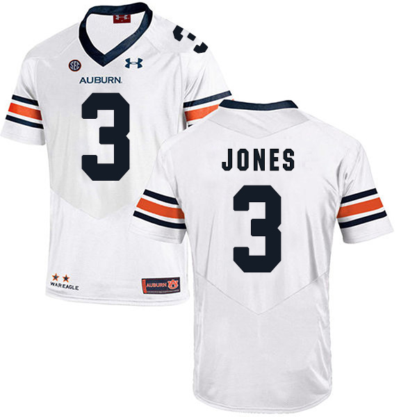 Jonathan Jones Auburn Tigers Men's Jersey - #3 NCAA White Stitched Authentic